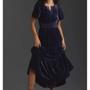 Anthropologie Somerset Velvet Maxi
